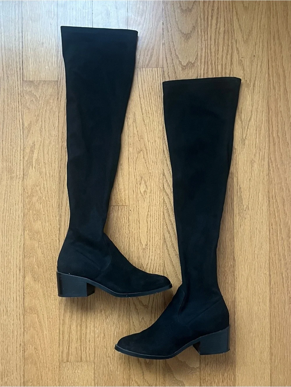 ‘Georgette’ black knee high boots